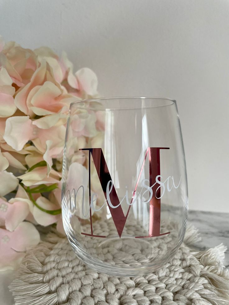 Vaso de vidrio vinilado